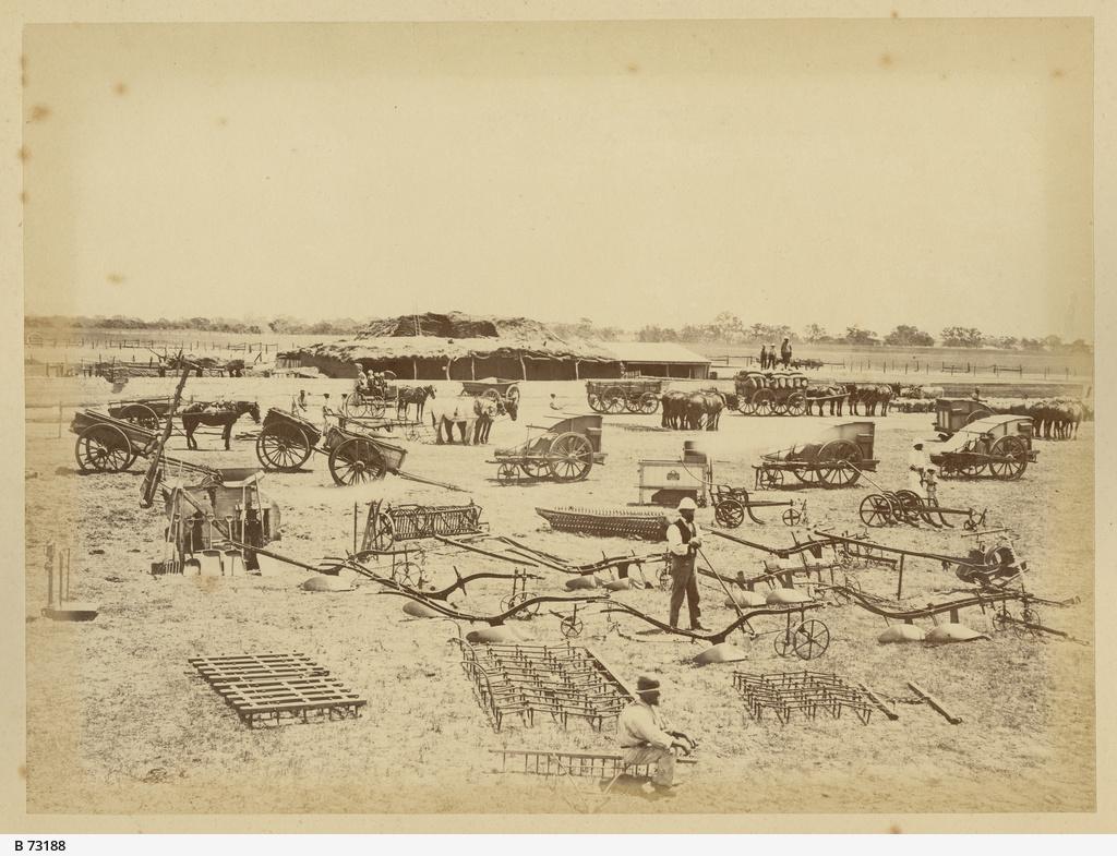 Agricultural implements at Mr Reef's farm. SLSA: B 73188