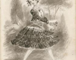 Sketch of Lola Montez, dancing the 'Spider Dance' SLSA: B 9422/2
