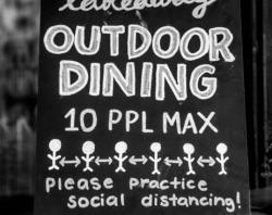 Outdoor dining sign at a Norwood Restaurant [SLSA: PRG 1763/9/14]