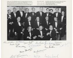 Donald Bradman with English players from 1948 Test. SLSA: PRG 682/16/136