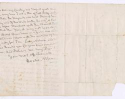 The other side of the letter which features Horatio Nelson’s signature. 