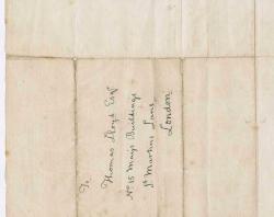 Cropped image showing the address of the letter’s recipient. 