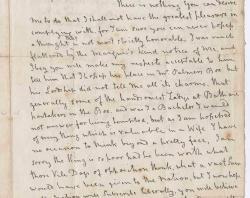 Cropped image showing the first page of the letter to Thomas Lloyd Esq. 
