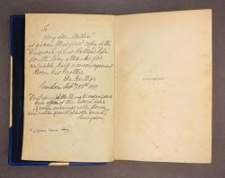 Inscription to Mr William Hall in one of the Footprints book