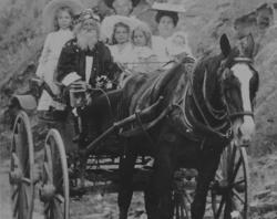 William Gray driving a buggy cart SLSA: B 63558