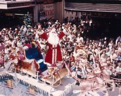Father Christmas in the 1965 John Martin's Christmas Pageant. 1965 photo Trevor Walter. SLSA: B 74438/3