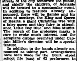 933 'CHRISTMAS GALA PROCESSION', The Advertiser. Newspaper clipping.