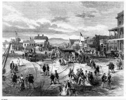 ​​​​​​​Glenelg-Victoria Square Line. Moseley Square Train Terminus, 1875. SLSA: B 28635