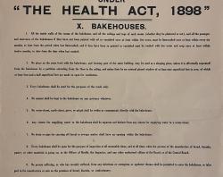 Bakehouses, Regulation 9. Poster, 1898.