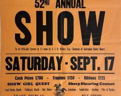 Karoonda and district, 52 annual show. Poster, 1955.