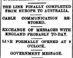 You can read the full article titled Adelaide and London Telegraph in full via Trove. The South Australian Advertiser, 21 October 1872, page 3. 