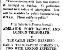 Telegraph Dispatches via Trove. South Australian Register (Adelaide, SA) Monday 21 October 1872, page 5.