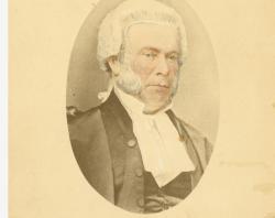 Judge William Alfred Wearing, lost in the wreck of the Gothenburg on the Queensland coast on 24 February 1875, aged 59 years.  SLSA: B 7711