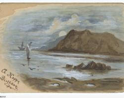 Front of a birthday greeting wish to Allen Simpson; watercolour on card, c1900. SLSA: PRG 246/21/3  