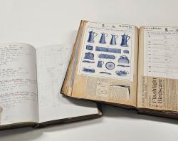 A collection of Manufacturing Specification scrapbooks recording how much metal/material and associated costings required to manufacture the products, featured in A. Simpson & Son (BRG 9). 