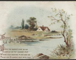'A Happy Season to You' with verse and Christmas Cottage. SLSA: PRG 337/3/8