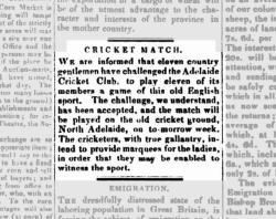 Cricket match advert, 1843