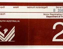 Vehicle registration sticker featuring the 150 Jubilee logo