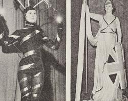 Two women in costume from Heritage production, L. Morse Code; R. Brittania