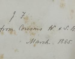 A note in the book: The poetical words of Henry W. Longfellow.