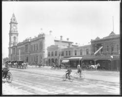King William Street south of Pirie Street, showing some of the building that might be depicted in the fore-edge painting.SLSA: PRG 631/2/10 