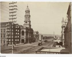 King William Street looking south, 1885. Samuel White Sweet SLSA: PRG 742/5/30 