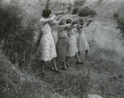 Defence Society members practice shooting at Carrick Hill. SLSA: PRG 925/13/19