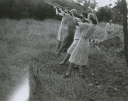 Defence Society members practice shooting at Carrick Hill. 