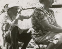 Natalia Davies using a telescope.