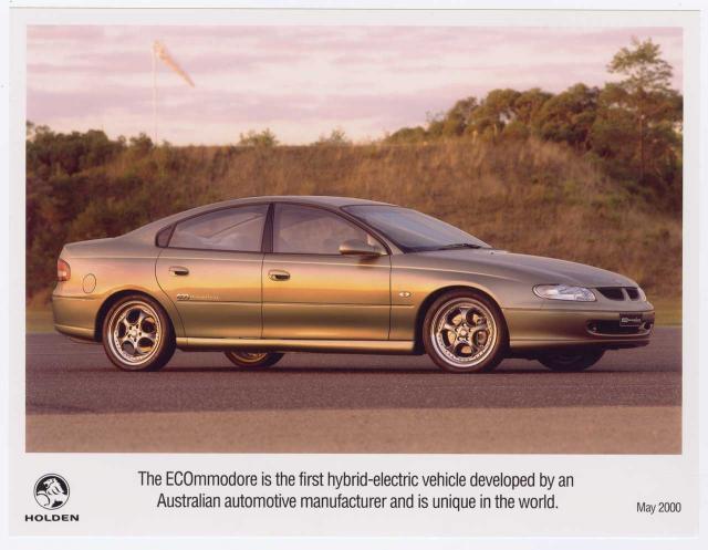 The ECOmmodore is the first hybrid-electric vehicle developed by an Australian automotive manufacturer. SLSA: BRG 213/199/5/2A/4