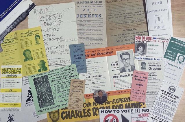 A collection of election promotional material