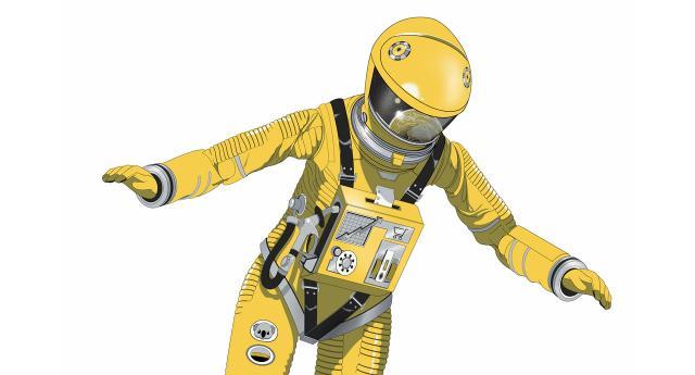 Floating yellow astronaut