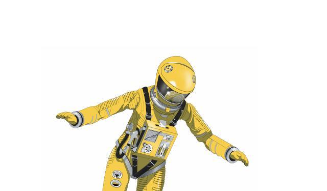Floating yellow astronaut