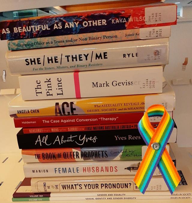 Pile of books for IDAHOBIT day