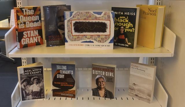 Book display for National Reconciliation Week, 2023