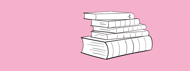 Drawing of a stack of books