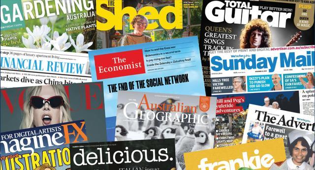 Covers of magazines and newspapers