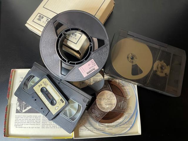 Magnetic tape types in the State Library's collection.