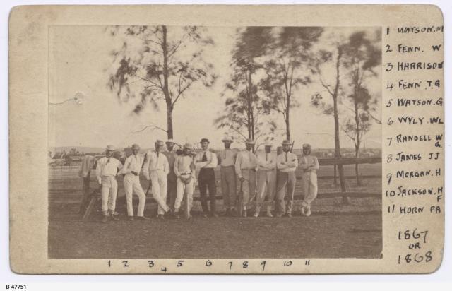 Cricketers from the Young Australian Cricket Club. SLSA: B47751