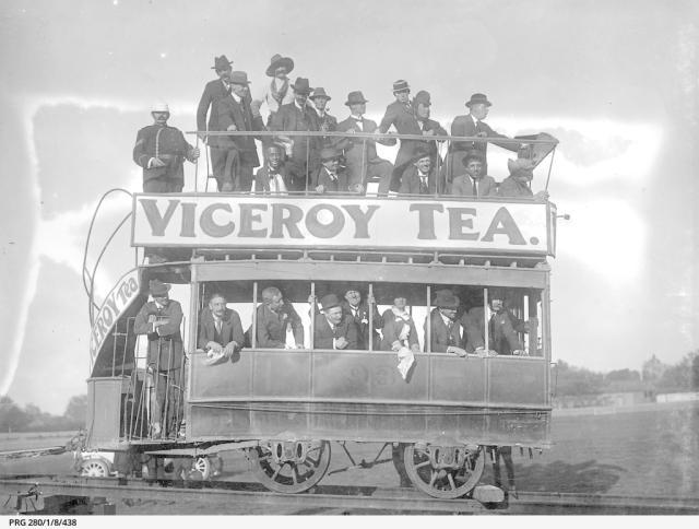One of the ill-fated trams on its way to take part is a specular display to raise funds for wounded world war one soldiers.   SLSA: PRG 280/1/8/438 