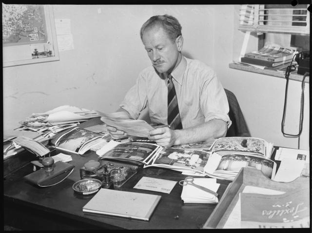 Colin Wyatt as a desk-bound public servant - October 1946