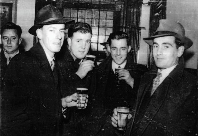 Friends at the Woodville Hotel, c1954. SLSA: B 69690
