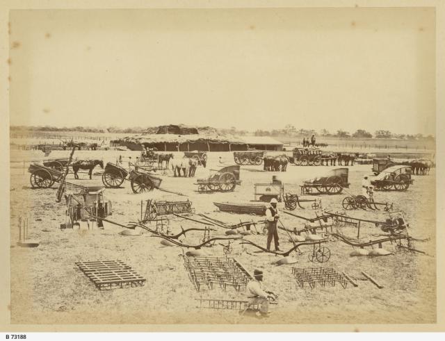 Agricultural implements at Mr Reef's farm. SLSA: B 73188