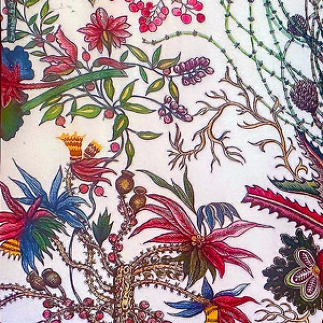 a portion of a print called 'Fleurs Tropicales Et Palmiers' by Stephen Bowers