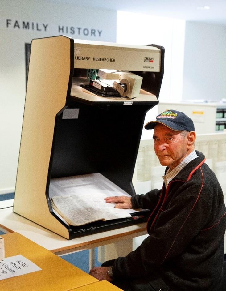Gerald Savill on the pursuit using one of the microforms to view the index