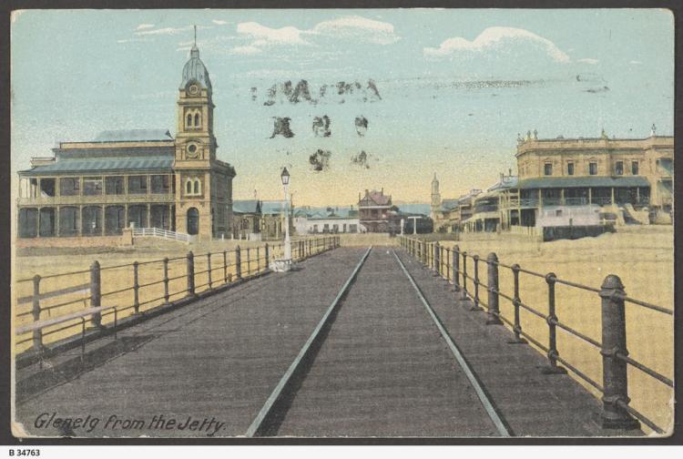 Glenelg from jetty postcard app 1905. SLSA: B 34763.jpeg