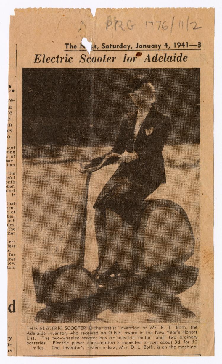 Both Brother's Electric Scooter, 1941. PRG 1776/11/2