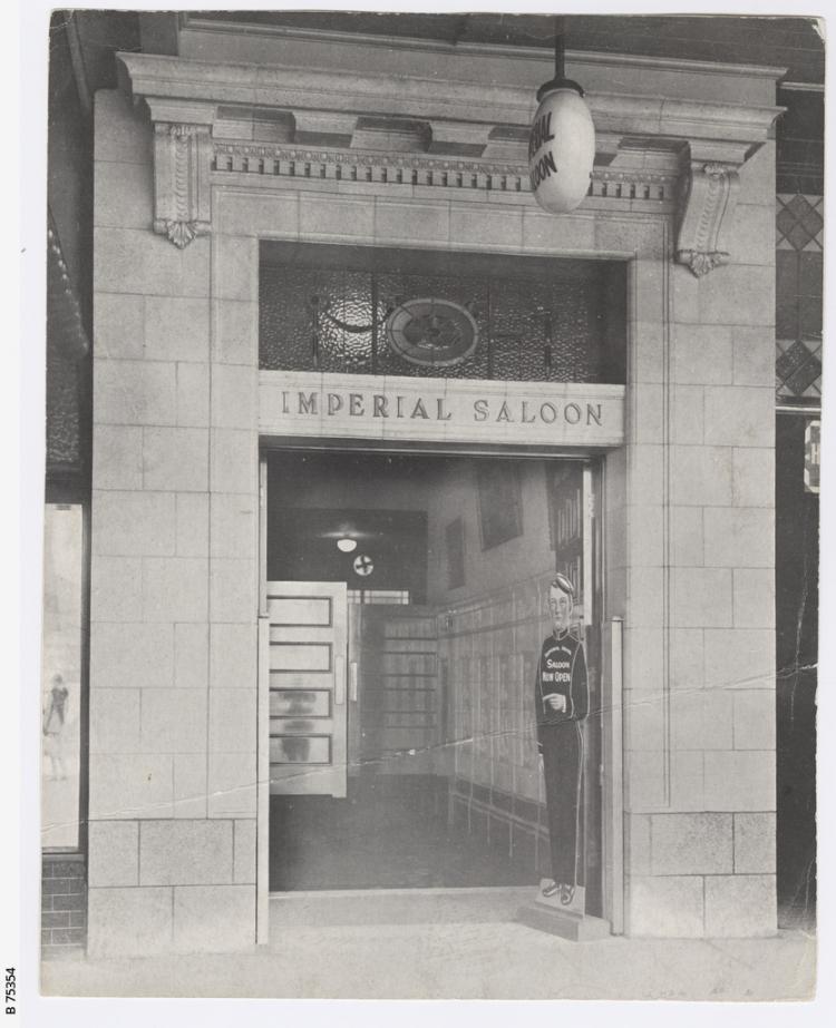 Imperial Hotel saloon entrance 1925. SLSA B 75354
