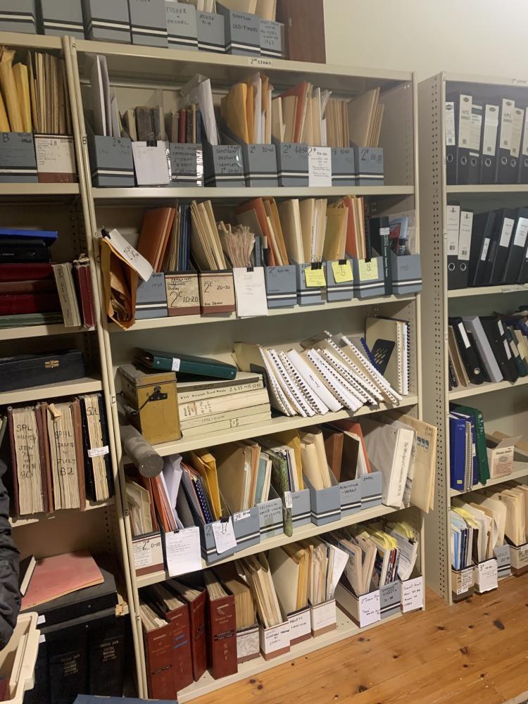The Simpson business records in donor’s home. SLSA: Archival team