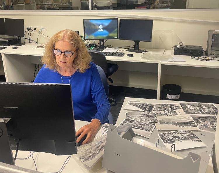 Judy Darwin, archival volunteer, 2023.